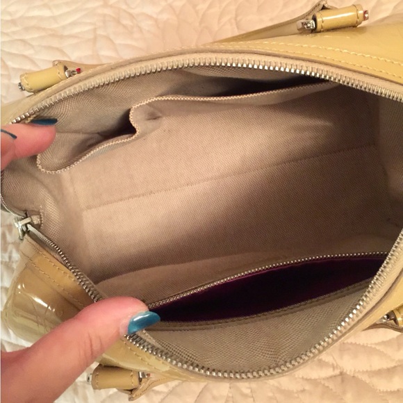 Christian Dior Beige Patent Leather Boston Handbag - Picture 6 of 8